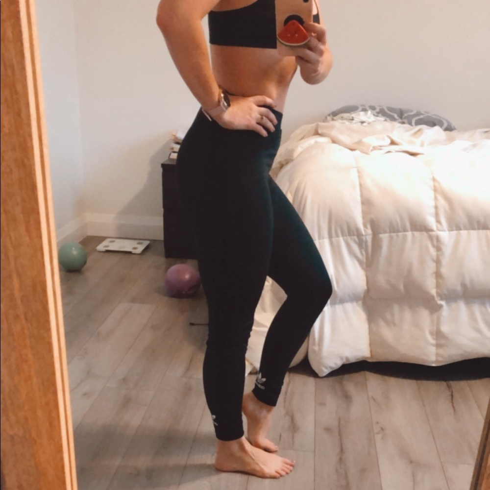 Black High Rise Adidas Trefoil legging